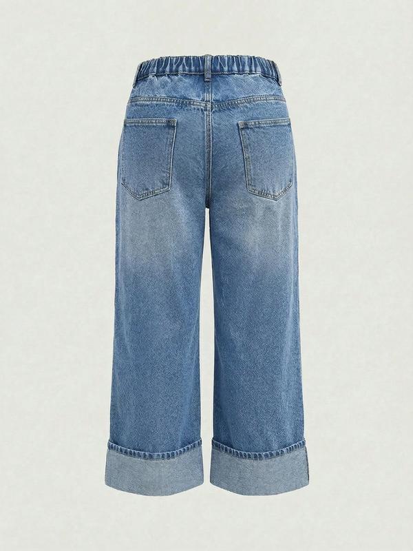 Plus Size Women's Light Wash Cotton Denim Jeans