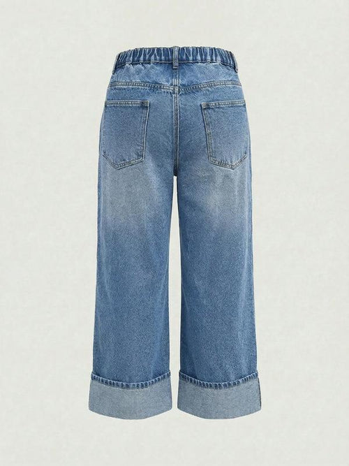 Plus Size Women's Light Wash Cotton Denim Jeans