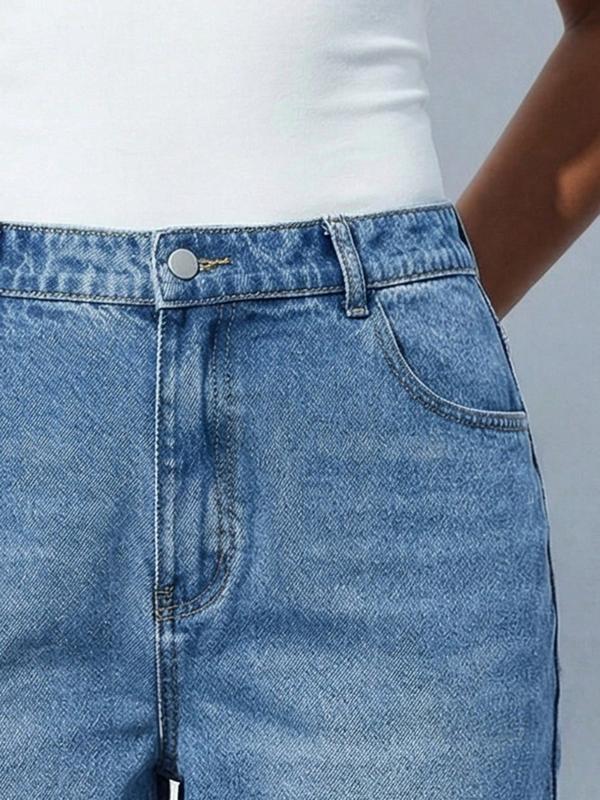 Plus Size Women's Light Wash Cotton Denim Jeans